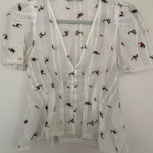 Zara Floral Applique Shirt